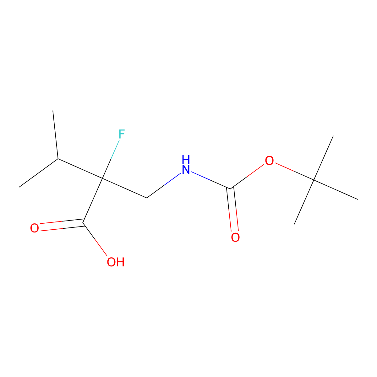 2-({[(Tert-butoxy)carbonyl]amino}methyl)-2-fluoro-3-methylbutanoicacid molecular structure, CAS 2287316-68-9