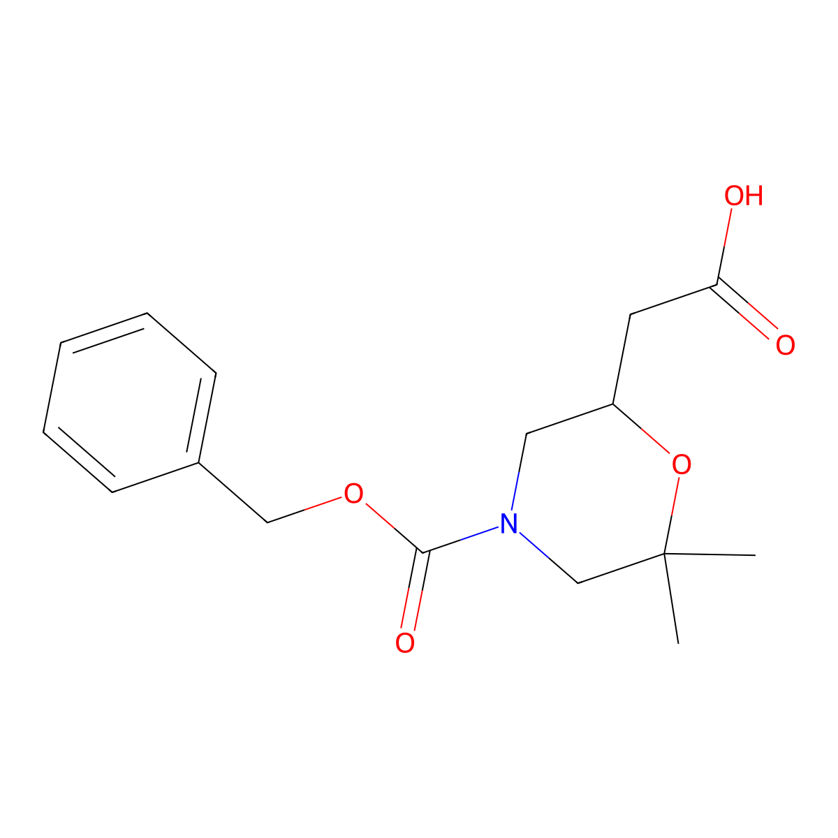 2-{4-[(Benzyloxy)carbonyl]-6,6-dimethylmorpholin-2-yl}acetic acid molecular structure, CAS 2287316-69-0