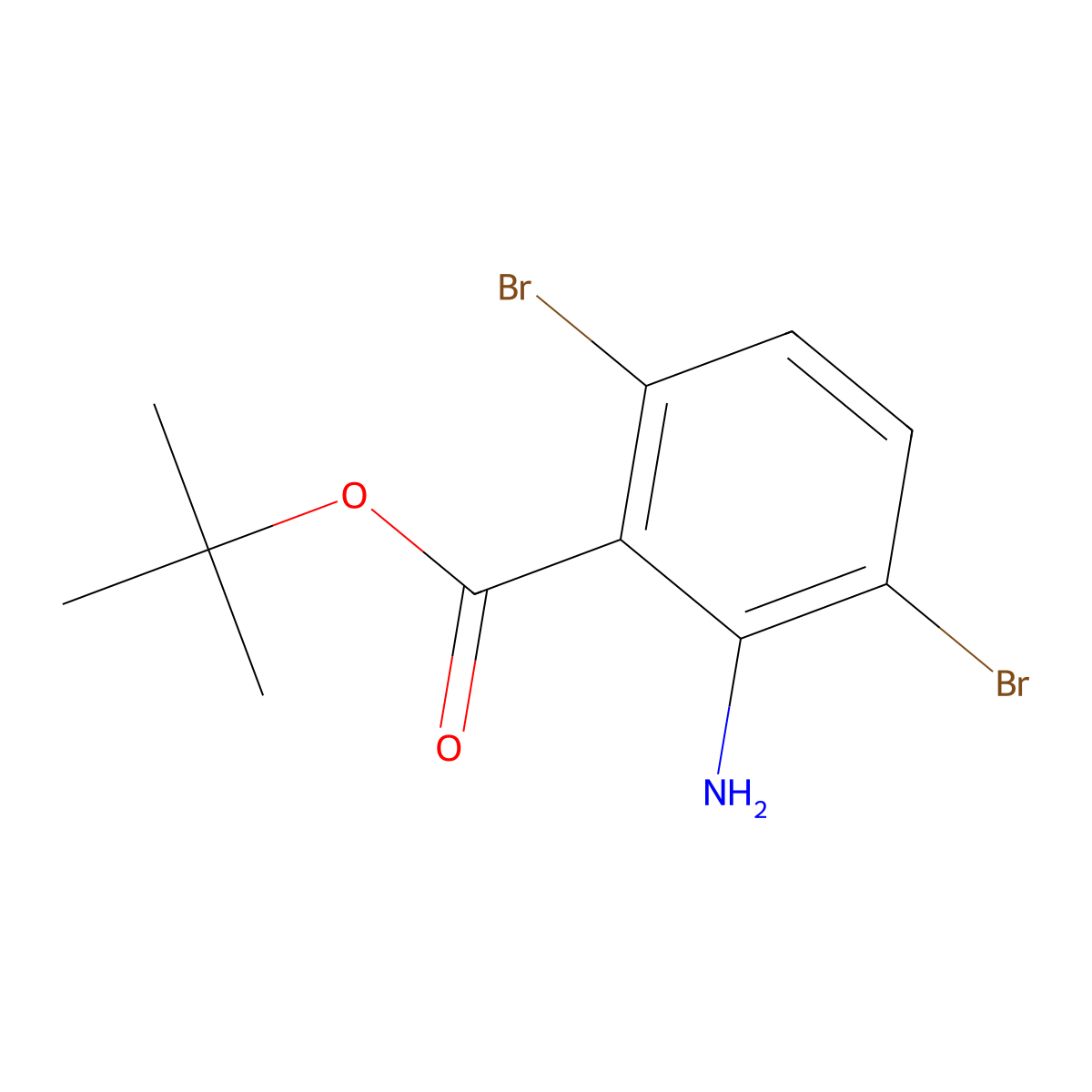Tert-butyl 2-amino-3,6-dibromobenzoate molecular structure, CAS 2287316-84-9