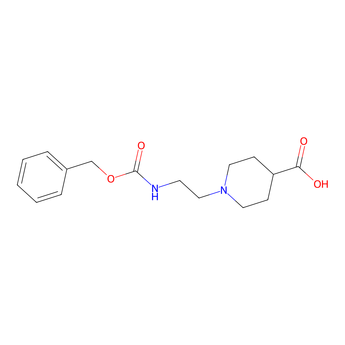 1-(2-{[(Benzyloxy)carbonyl]amino}ethyl)piperidine-4-carboxylic acid molecular structure, CAS 2287316-91-8