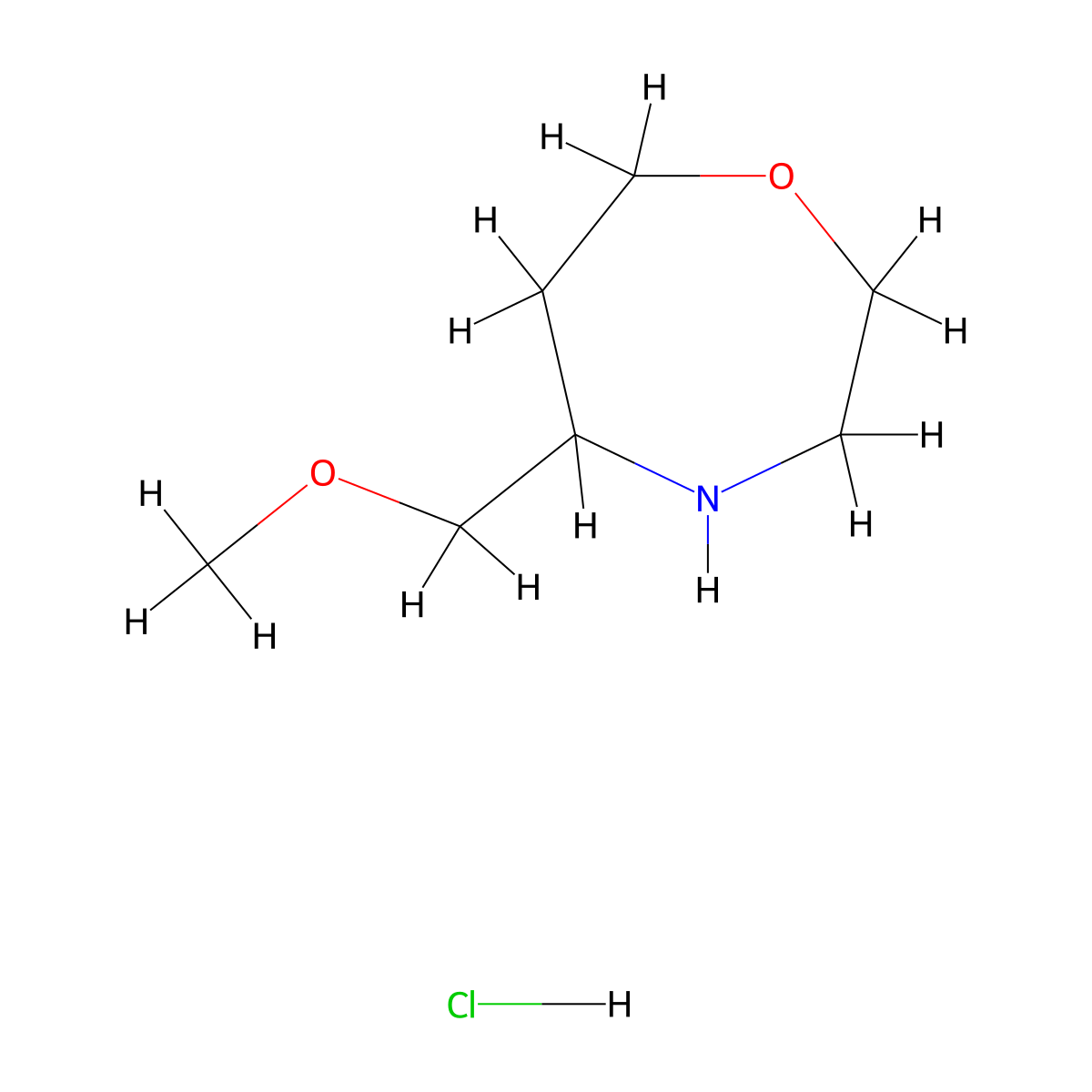 5-(Methoxymethyl)-1,4-oxazepane hydrochloride molecular structure, CAS 2287316-96-3