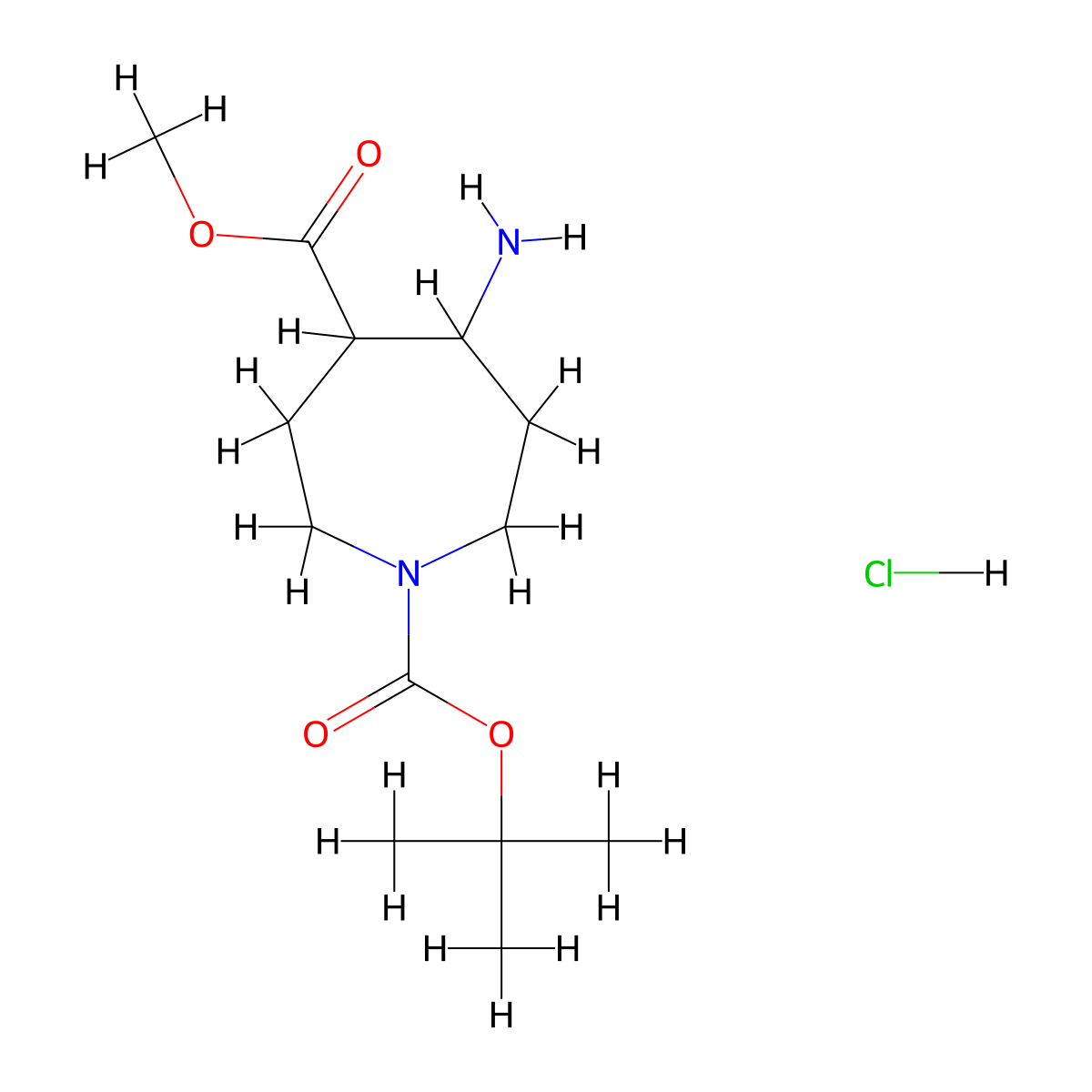 1-Tert-butyl4-methyl5-aminoazepane-1,4-dicarboxylatehydrochloride molecular structure, CAS 2287317-12-6