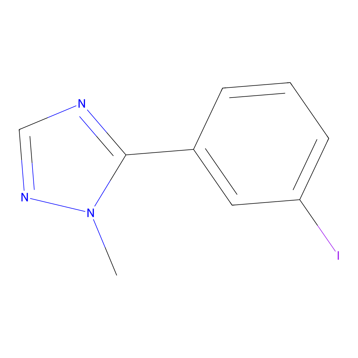 5-(3-iodophenyl)-1-methyl-1H-1,2,4-triazole molecular structure, CAS 2287317-13-7
