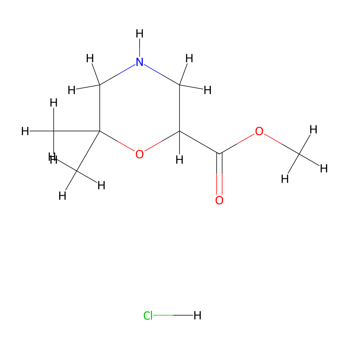 Methyl 6,6-dimethylmorpholine-2-carboxylate hydrochloride molecular structure, CAS 2287317-34-2