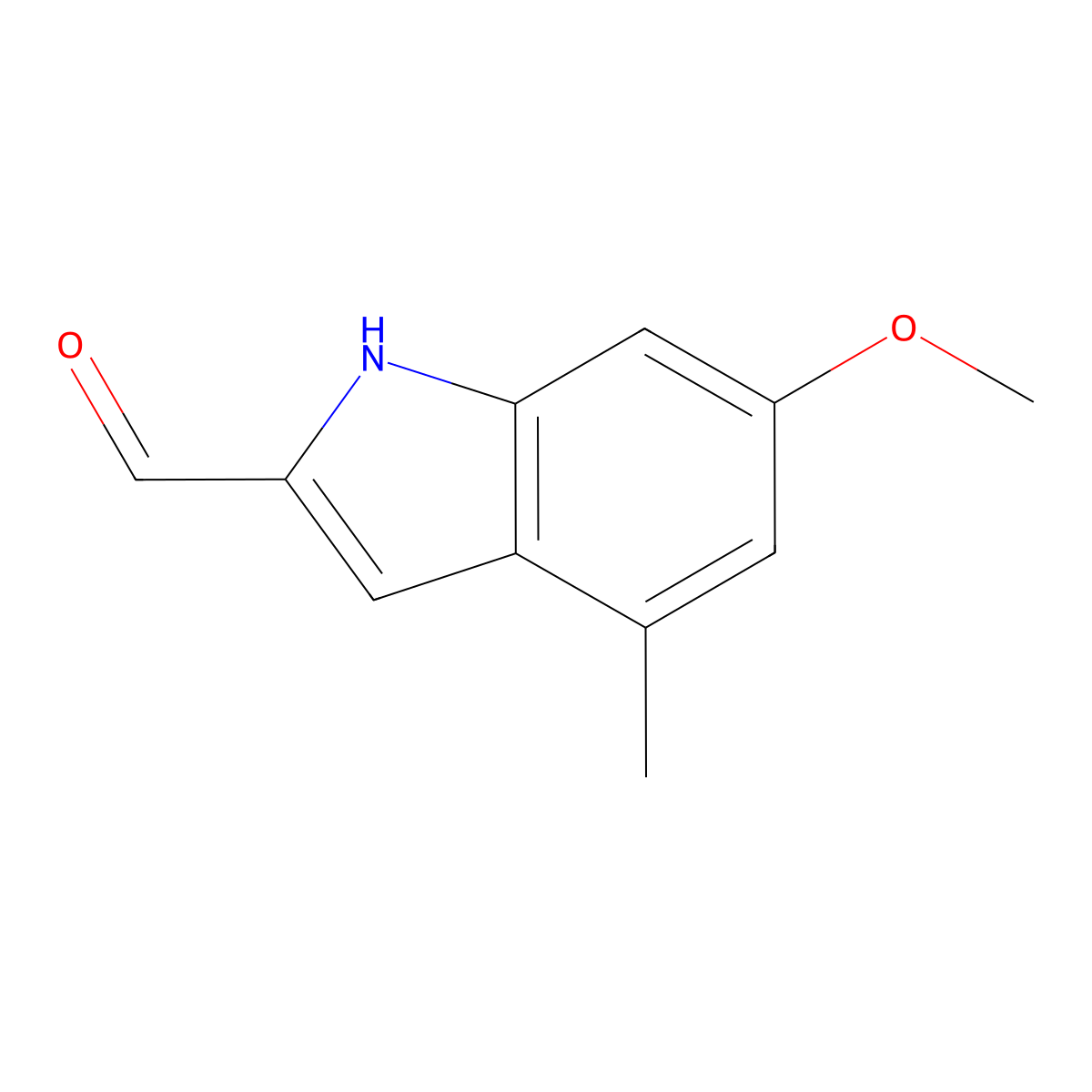 6-Methoxy-4-methyl-1H-indole-2-carbaldehyde molecular structure, CAS 2287317-56-8
