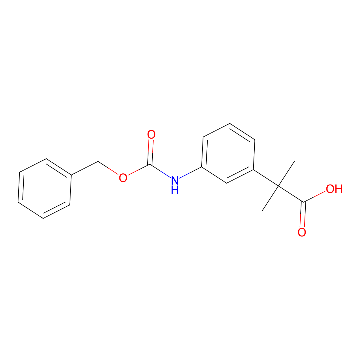 2-(3-{[(Benzyloxy)carbonyl]amino}phenyl)-2-methylpropanoic acid molecular structure, CAS 2287317-60-4