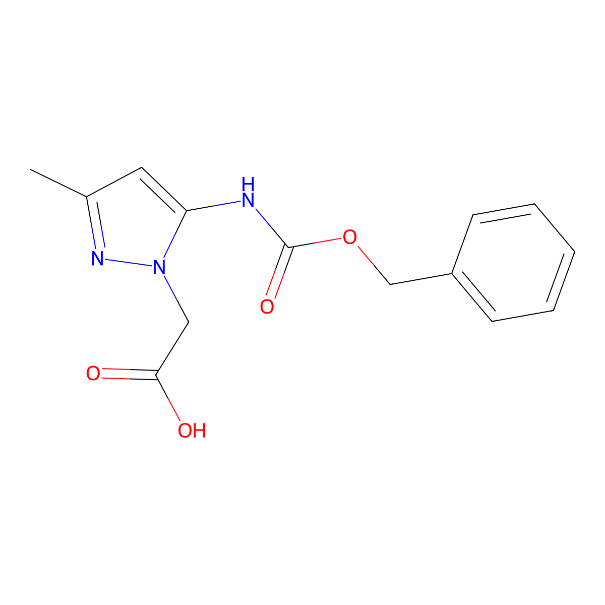 2-(5-{[(benzyloxy)carbonyl]amino}-3-methyl-1H-pyrazol-1-yl)acetic acid molecular structure, CAS 2287317-67-1