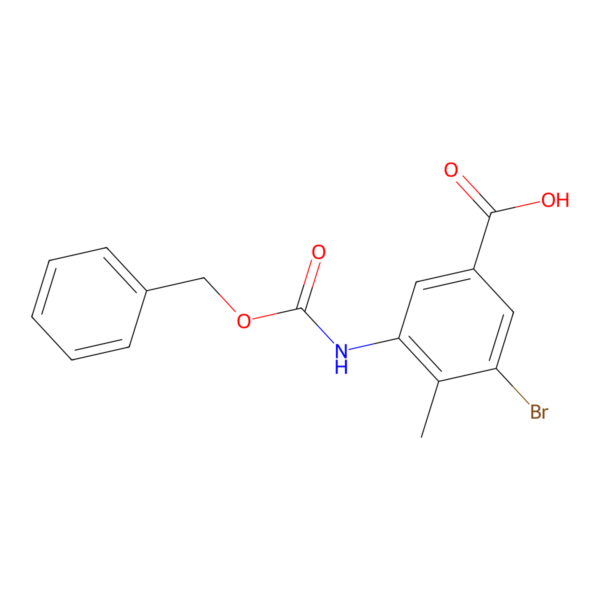 3-{[(Benzyloxy)carbonyl]amino}-5-bromo-4-methylbenzoic acid molecular structure, CAS 2287317-71-7
