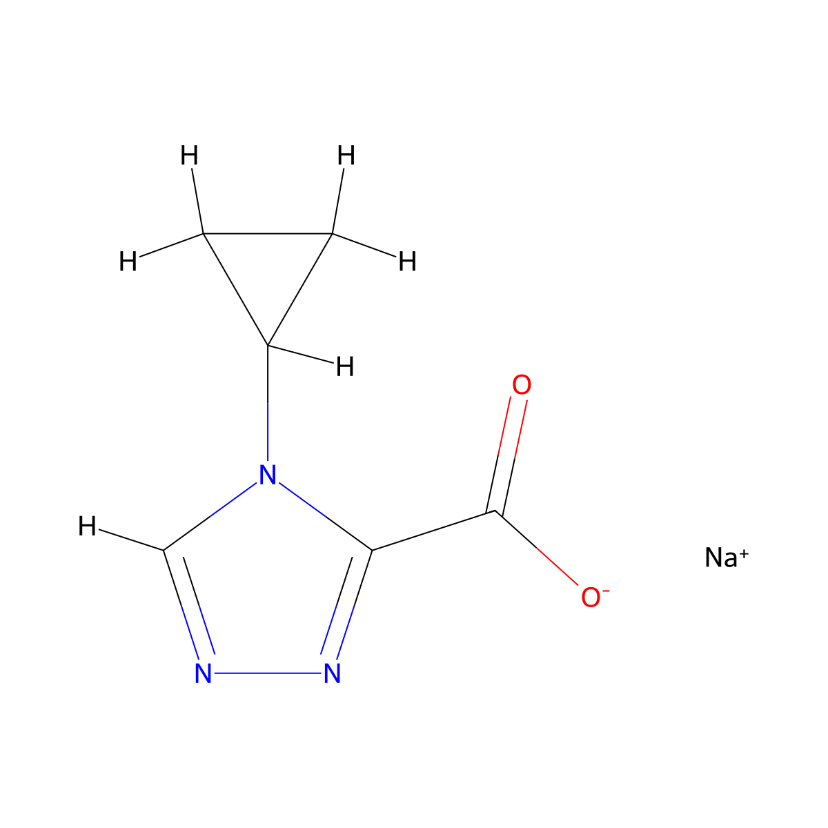sodium 4-cyclopropyl-4H-1,2,4-triazole-3-carboxylate molecular structure, CAS 2287318-21-0