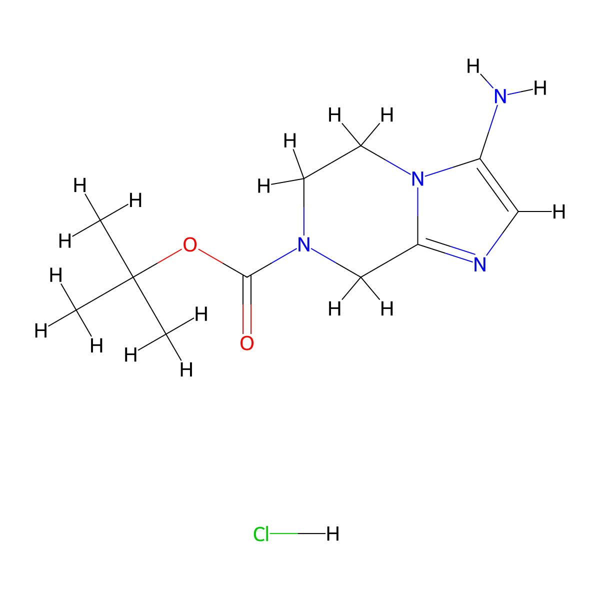 tert-butyl 3-amino-5H,6H,7H,8H-imidazo[1,2-a]pyrazine-7-carboxylate hydrochloride molecular structure, CAS 2287318-38-9