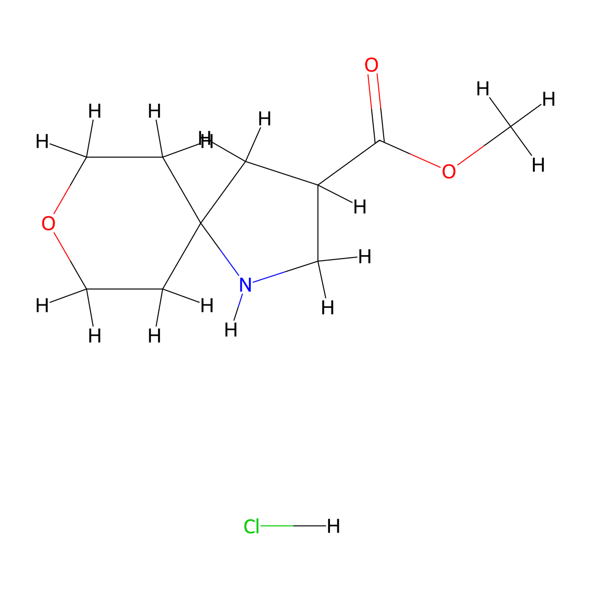 Methyl8-oxa-1-azaspiro[4.5]decane-3-carboxylatehydrochloride molecular structure, CAS 2287318-54-9
