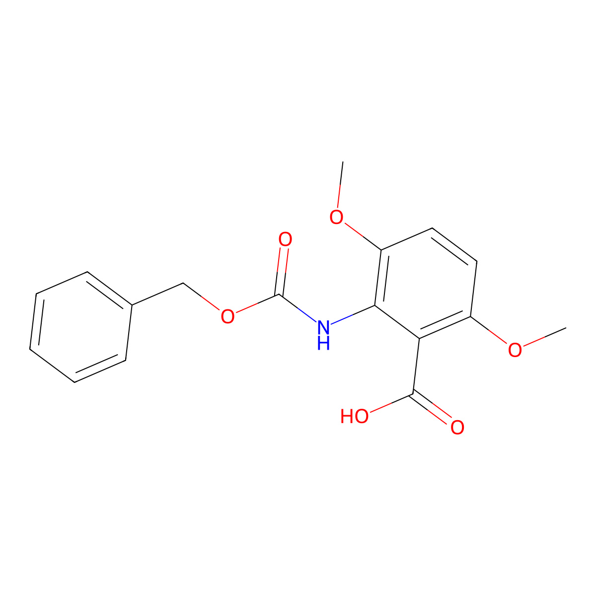 2-{[(Benzyloxy)carbonyl]amino}-3,6-dimethoxybenzoic acid molecular structure, CAS 2287318-59-4