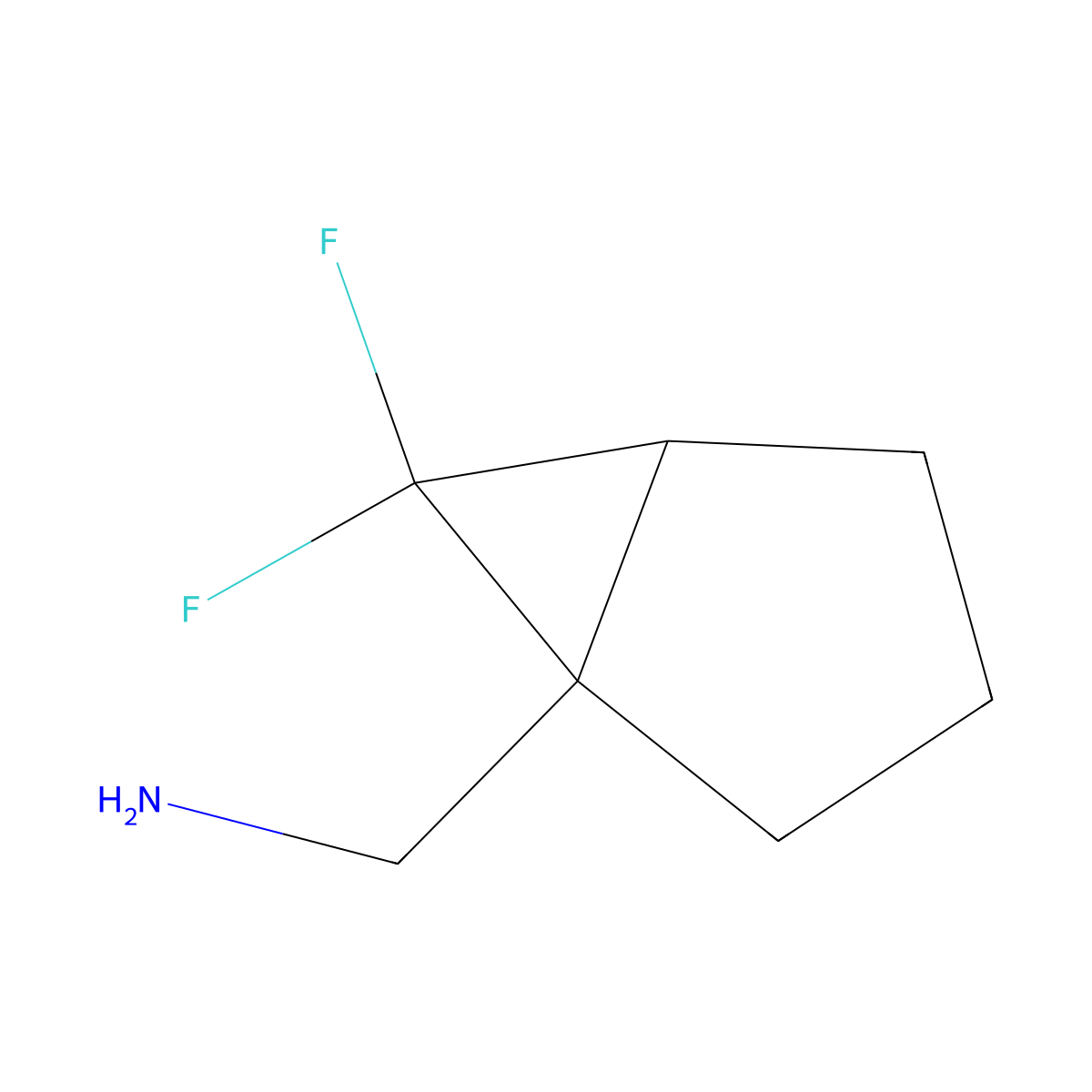 1-{6,6-Difluorobicyclo[3.1.0]hexan-1-yl}methanamine molecular structure, CAS 2287318-63-0