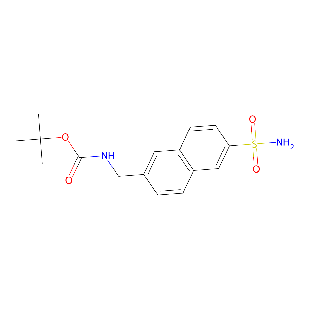 tert-butylN-[(6-sulfamoylnaphthalen-2-yl)methyl]carbamate molecular structure, CAS 2287318-77-6