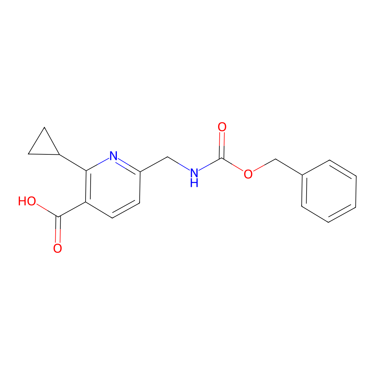 6-({[(Benzyloxy)carbonyl]amino}methyl)-2-cyclopropylpyridine-3-carboxylic acid molecular structure, CAS 2287318-79-8