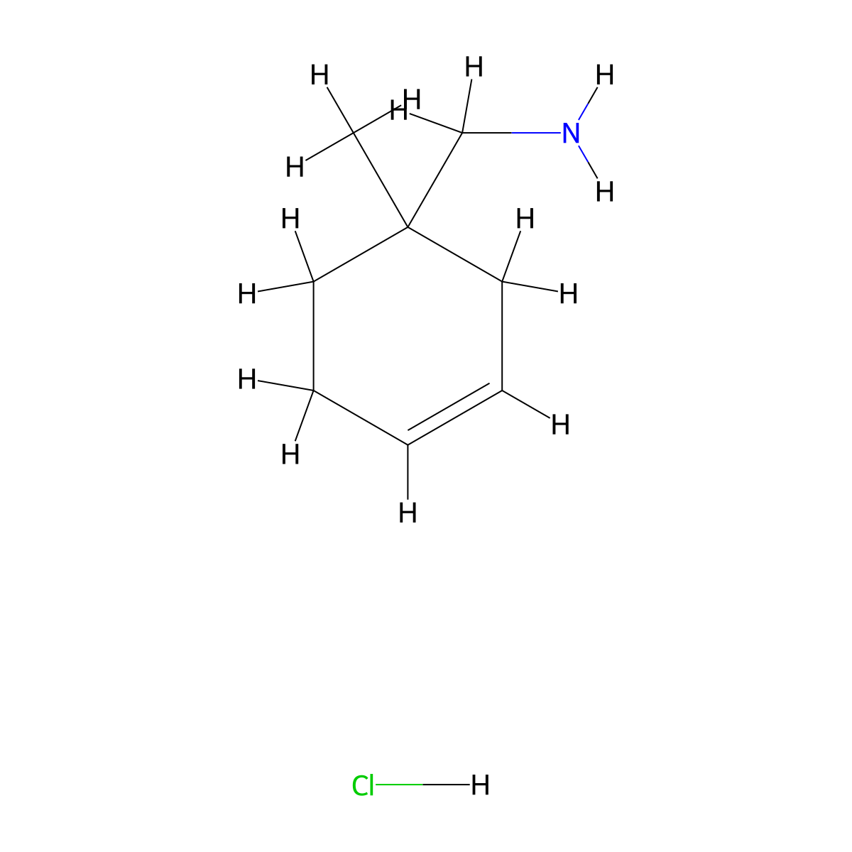 (1-Methylcyclohex-3-en-1-yl)methanamine hydrochloride molecular structure, CAS 2287318-83-4