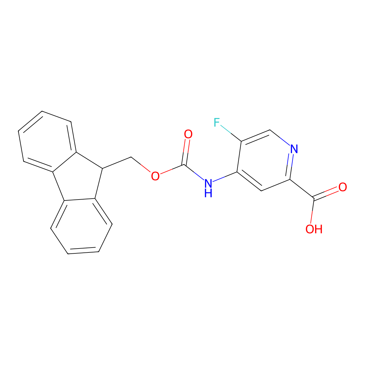 4-({[(9H-fluoren-9-yl)methoxy]carbonyl}amino)-5-fluoropyridine-2-carboxylic acid molecular structure, CAS 2287318-87-8