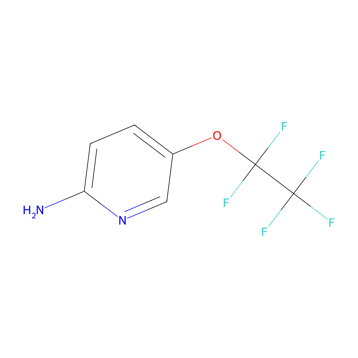 5-(1,1,2,2,2-Pentafluoroethoxy)pyridin-2-amine molecular structure, CAS 2287319-59-7