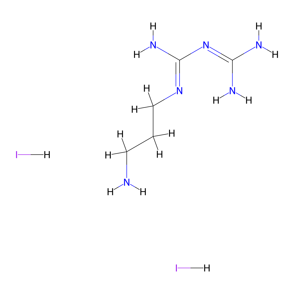N-(3-aminopropyl)-1-carbamimidamidomethanimidamidedihydroiodide molecular structure, CAS 2287319-68-8
