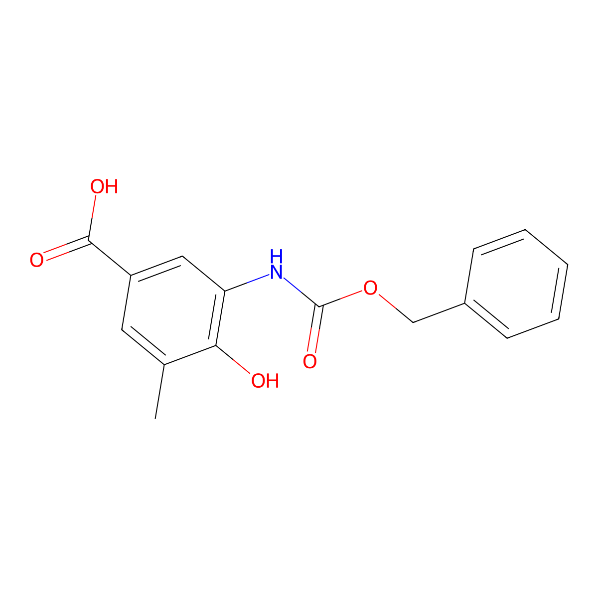 3-{[(Benzyloxy)carbonyl]amino}-4-hydroxy-5-methylbenzoic acid molecular structure, CAS 2287320-17-4