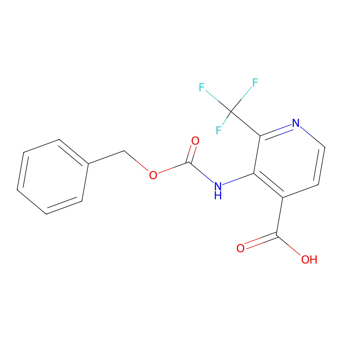 3-{[(Benzyloxy)carbonyl]amino}-2-(trifluoromethyl)pyridine-4-carboxylic acid molecular structure, CAS 2287320-23-2