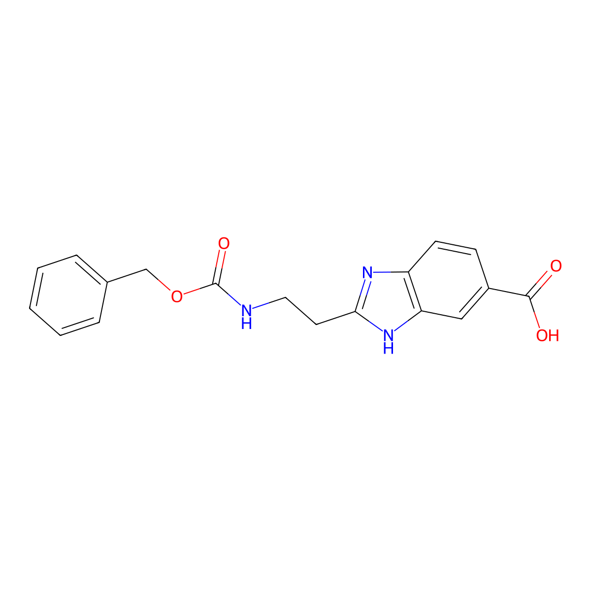 2-(2-{[(benzyloxy)carbonyl]amino}ethyl)-1H-1,3-benzodiazole-5-carboxylic acid molecular structure, CAS 2287320-41-4