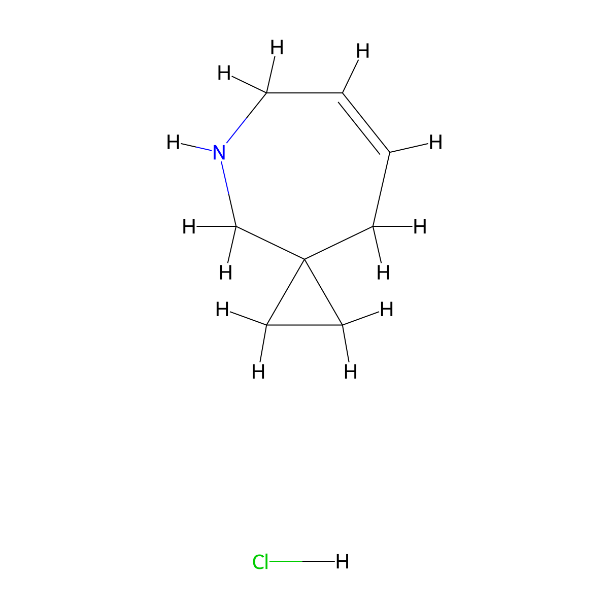 5-Azaspiro[2.6]non-7-ene hydrochloride molecular structure, CAS 2287320-62-9