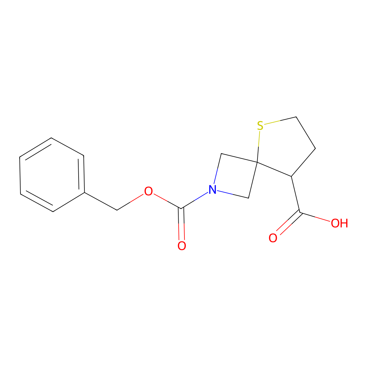 2-[(Benzyloxy)carbonyl]-5-thia-2-azaspiro[3.4]octane-8-carboxylic acid molecular structure, CAS 2287320-64-1
