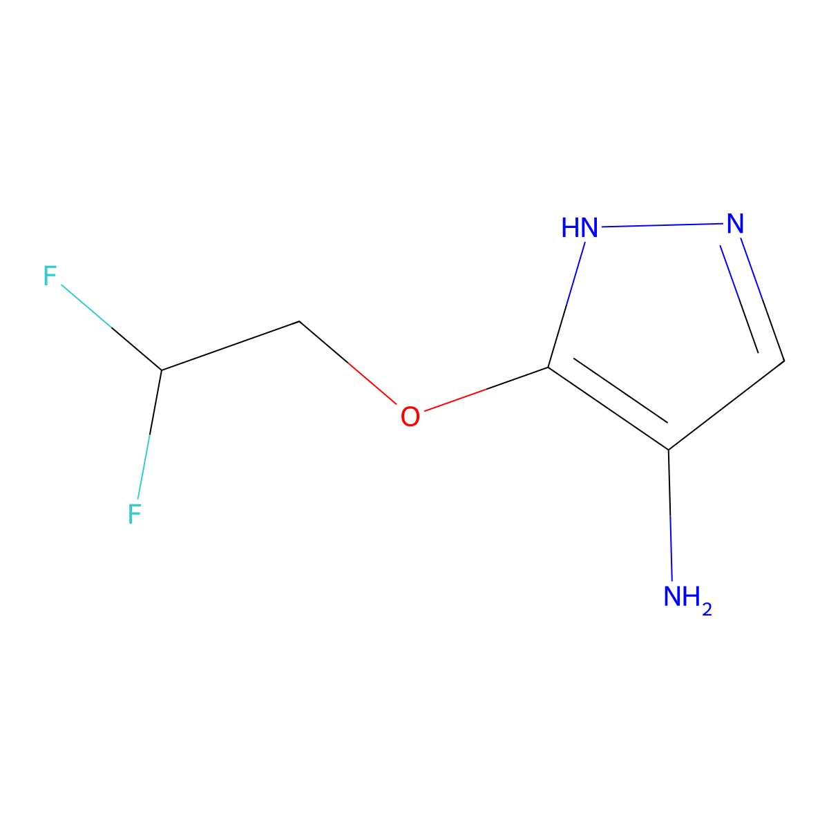3-(2,2-difluoroethoxy)-1H-pyrazol-4-amine molecular structure, CAS 2287320-66-3