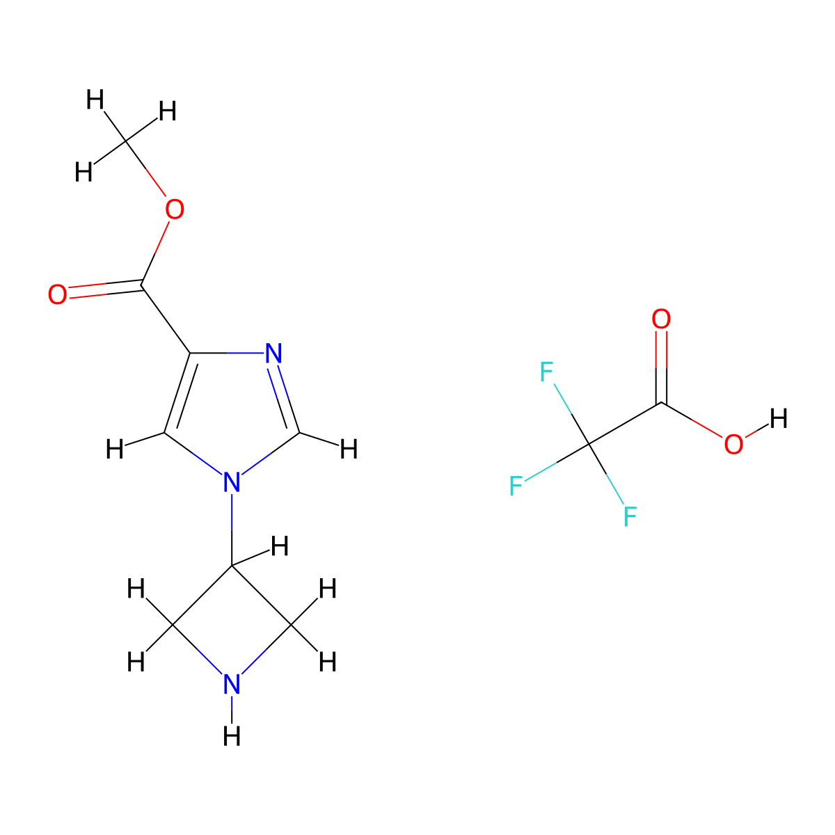 methyl1-(azetidin-3-yl)-1H-imidazole-4-carboxylate,trifluoroaceticacid molecular structure, CAS 2287321-04-2