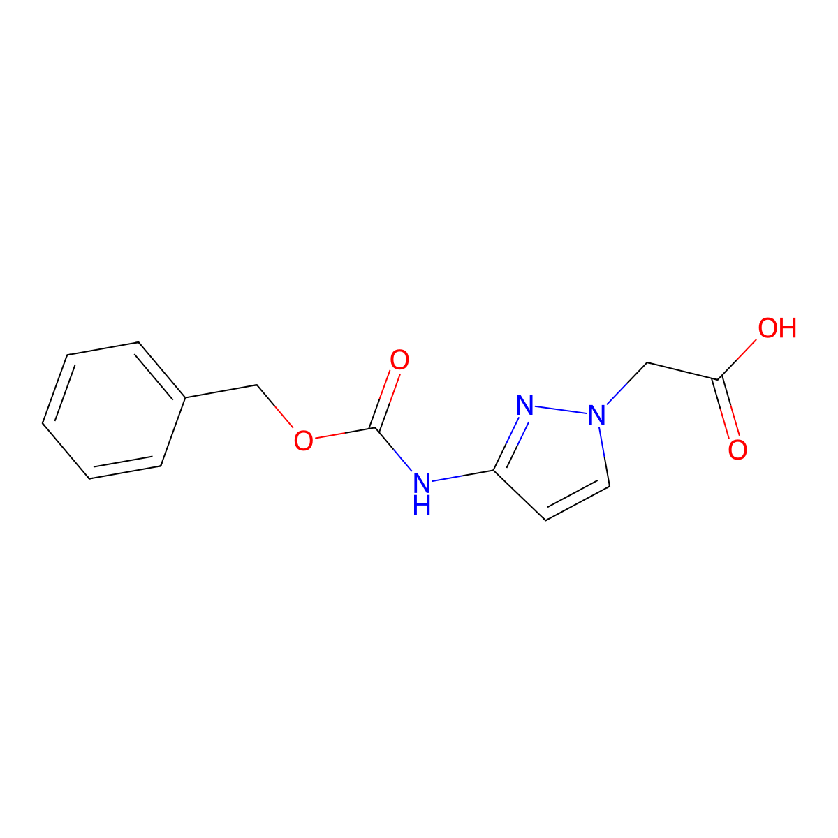 2-(3-{[(benzyloxy)carbonyl]amino}-1H-pyrazol-1-yl)acetic acid molecular structure, CAS 2287321-06-4