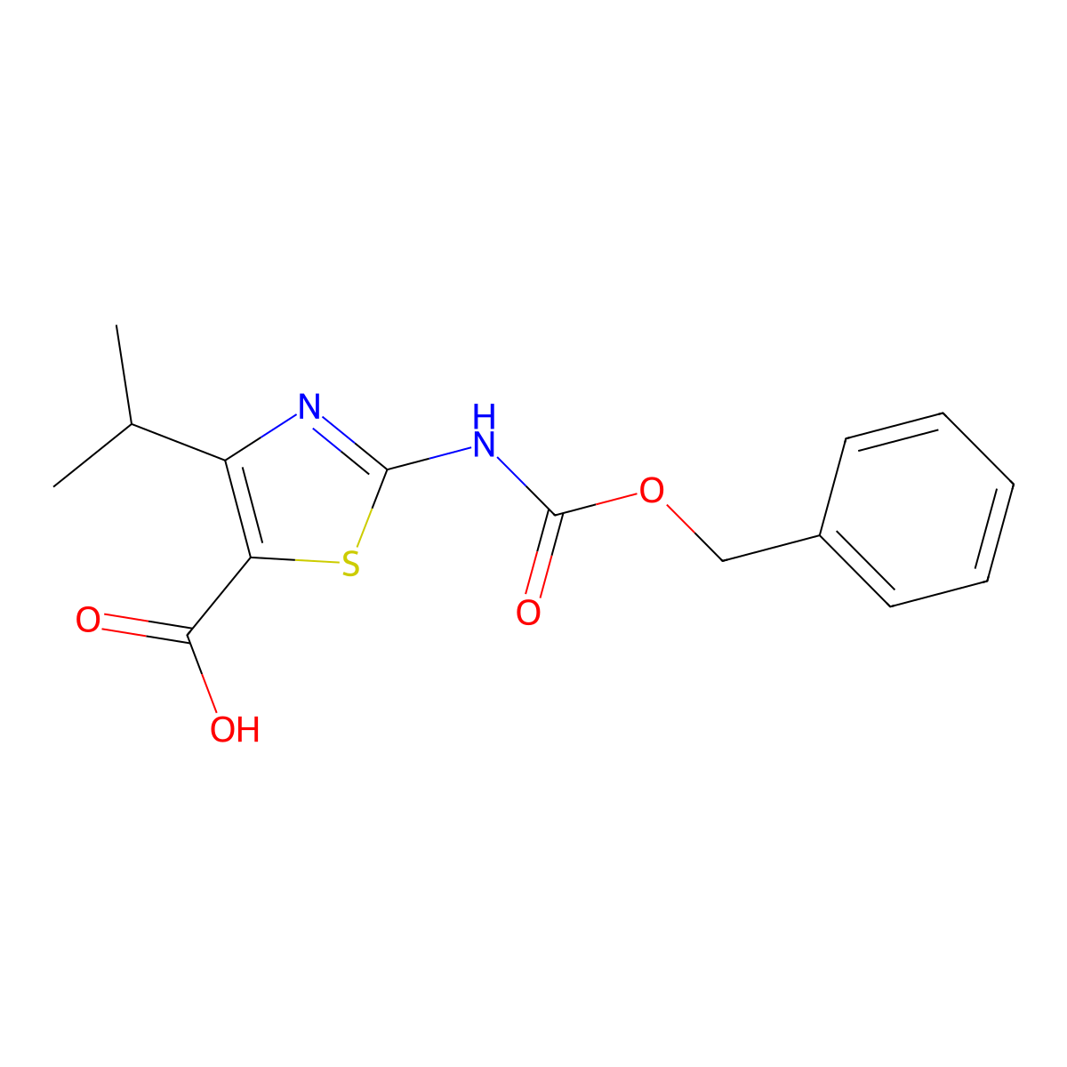 2-{[(Benzyloxy)carbonyl]amino}-4-(propan-2-yl)-1,3-thiazole-5-carboxylic acid molecular structure, CAS 2287321-10-0