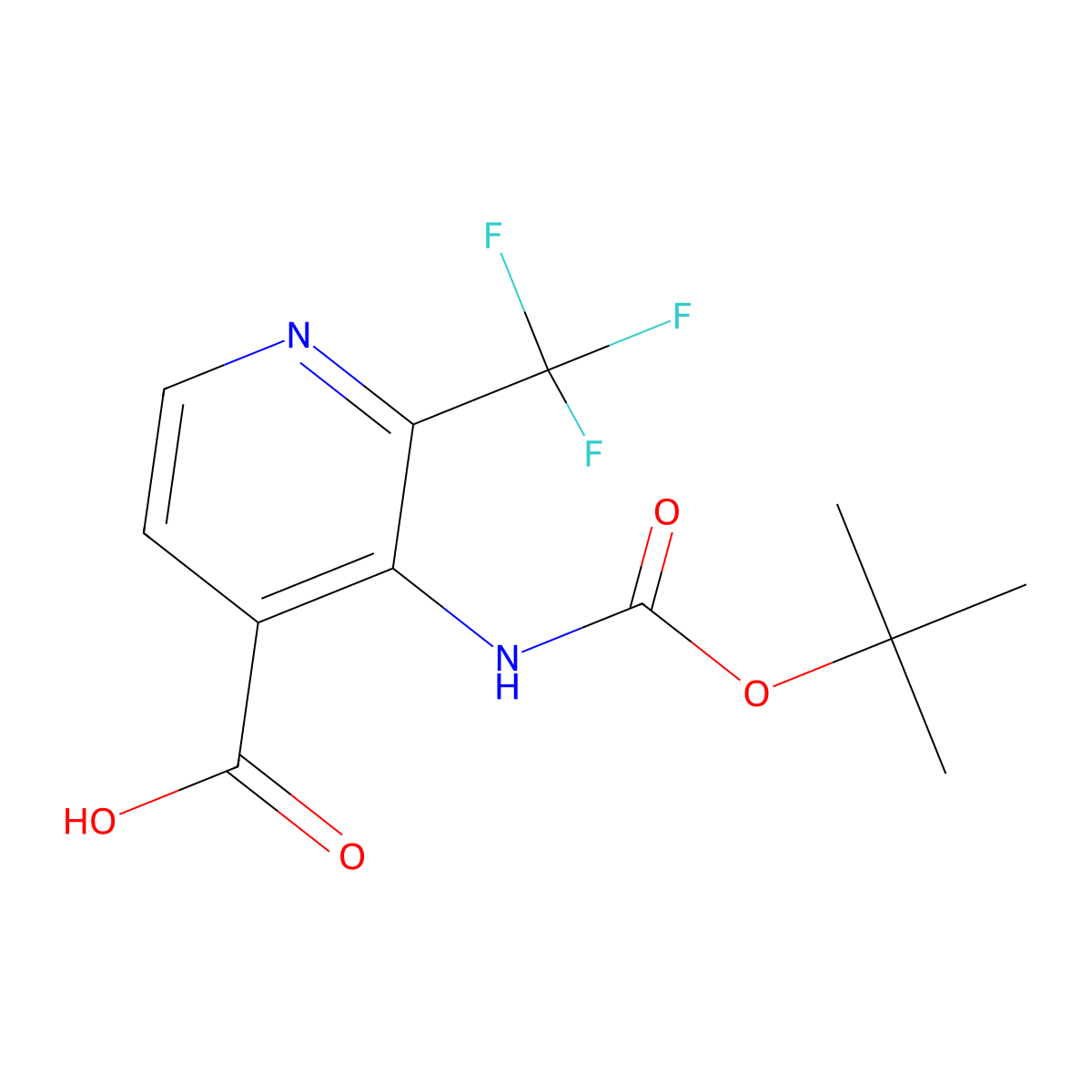 3-{[(Tert-butoxy)carbonyl]amino}-2-(trifluoromethyl)pyridine-4-carboxylic acid molecular structure, CAS 2287321-20-2