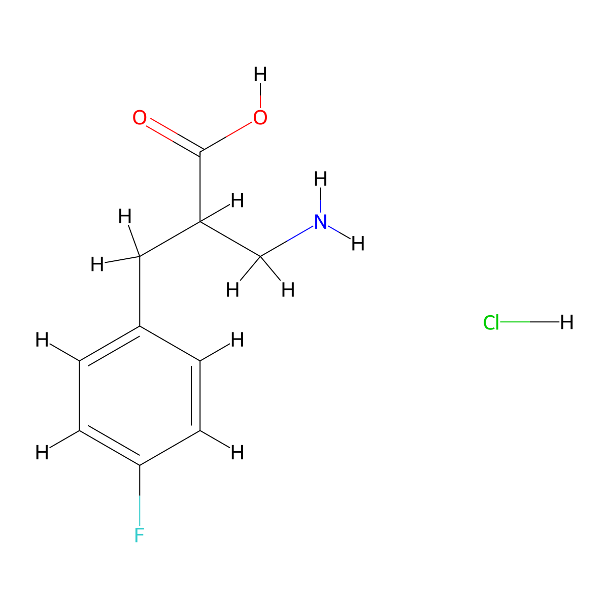 3-Amino-2-[(4-fluorophenyl)methyl]propanoic acid hydrochloride molecular structure, CAS 2287322-41-0