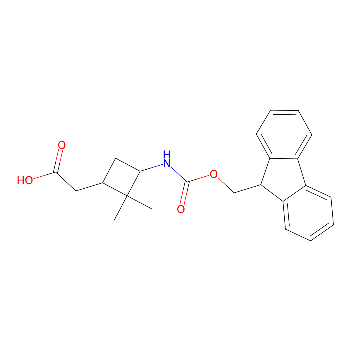 2-[3-({[(9H-fluoren-9-yl)methoxy]carbonyl}amino)-2,2-dimethylcyclobutyl]acetic acid molecular structure, CAS 2287322-88-5