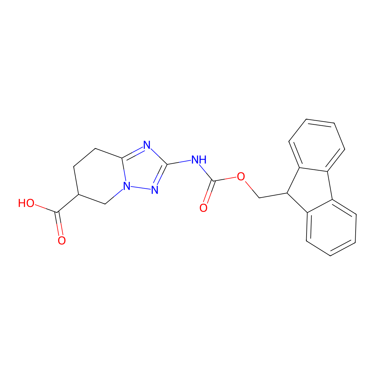 2-({[(9H-fluoren-9-yl)methoxy]carbonyl}amino)-5H,6H,7H,8H-[1,2,4]triazolo[1,5-a]pyridine-6-carboxylic acid molecular structure, CAS 2287322-93-2