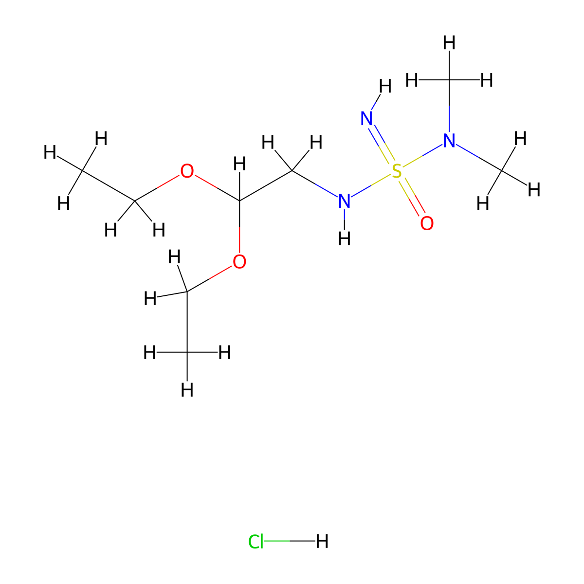 [(2,2-diethoxyethyl)-S-aminosulfonimidoyl]dimethylaminehydrochloride molecular structure, CAS 2287323-12-8