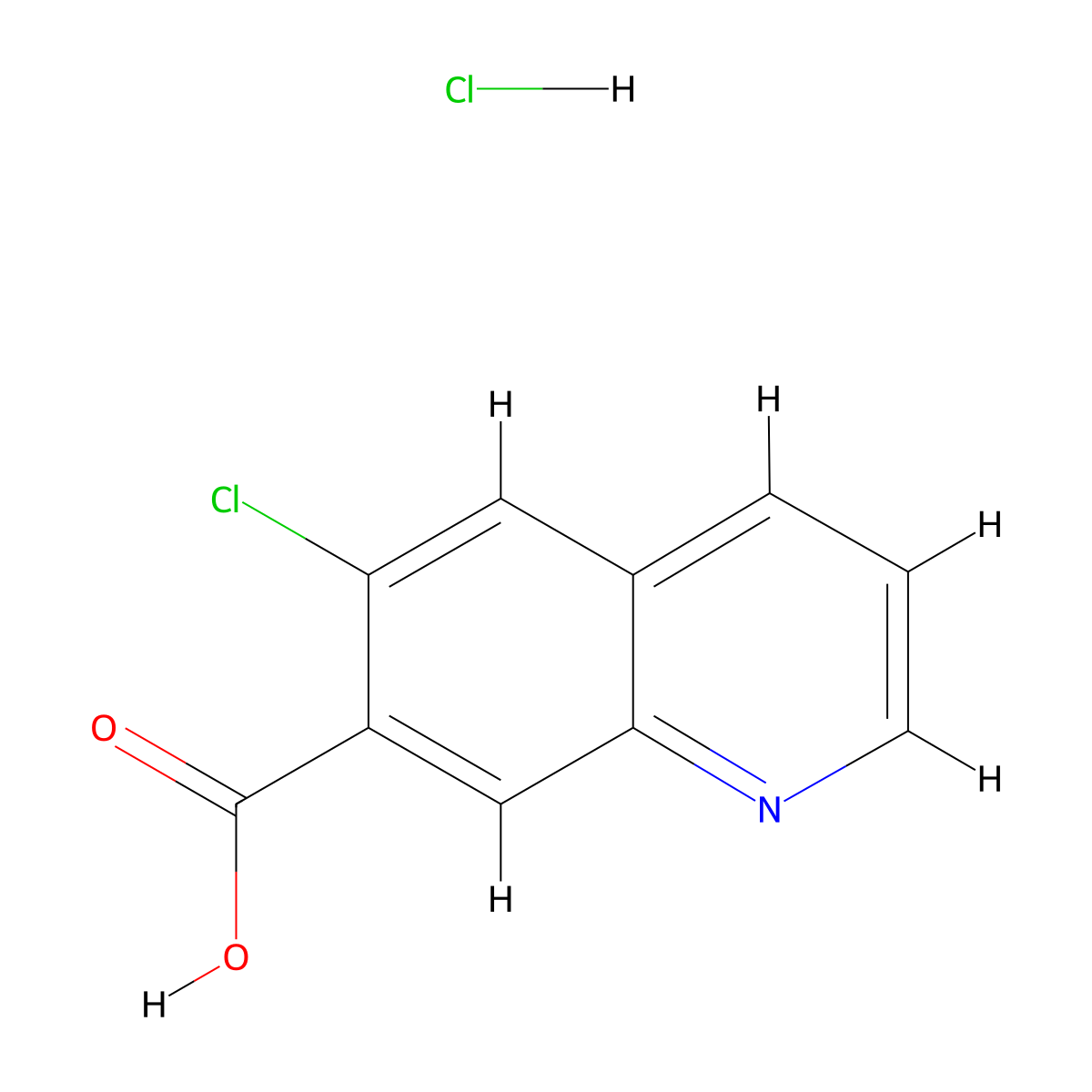 6-Chloroquinoline-7-carboxylic acid hydrochloride molecular structure, CAS 2287323-23-1