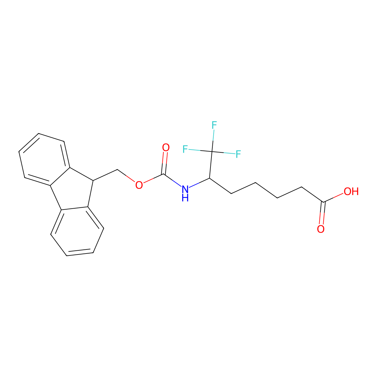 6-({[(9H-fluoren-9-yl)methoxy]carbonyl}amino)-7,7,7-trifluoroheptanoic acid molecular structure, CAS 2287323-31-1