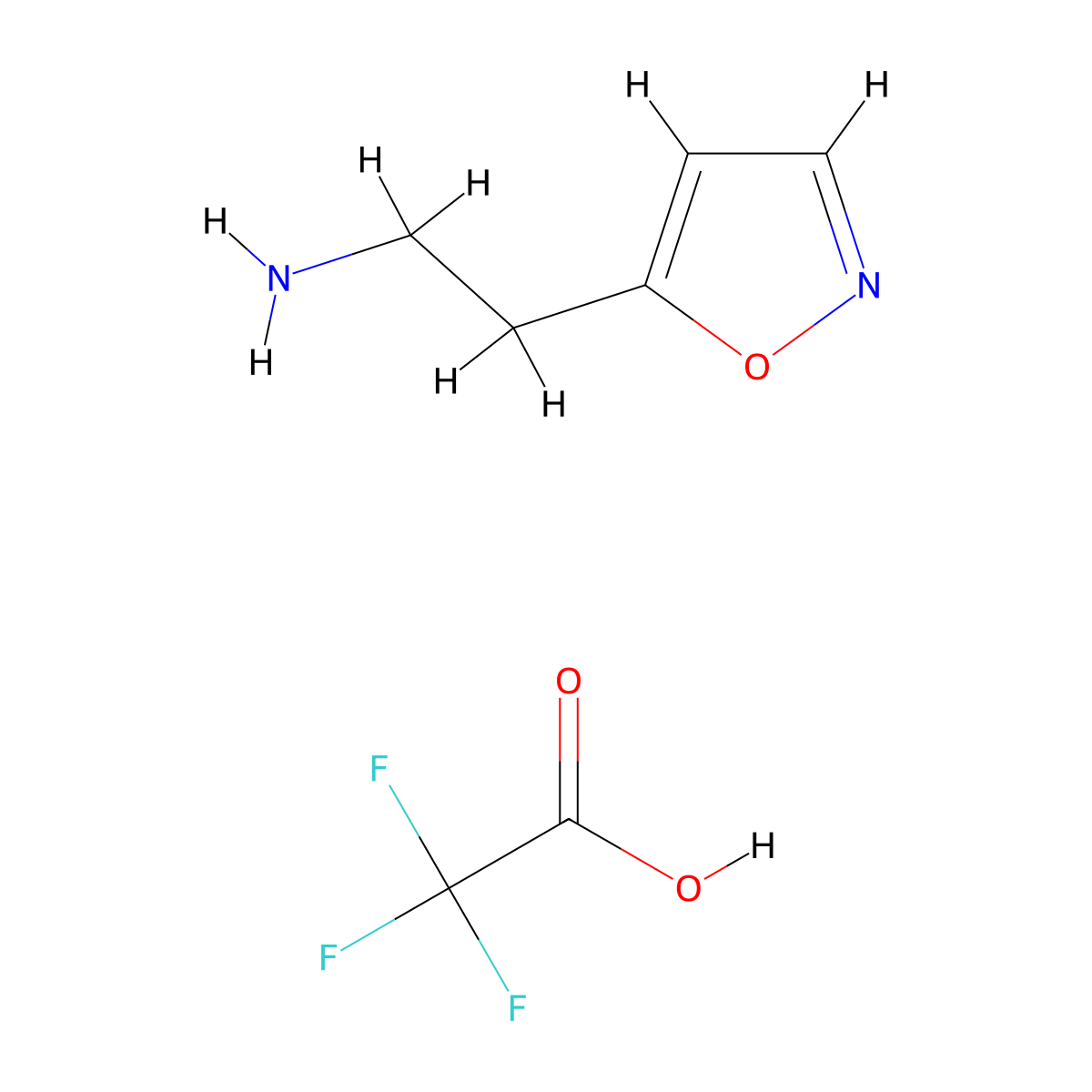 2-(1,2-Oxazol-5-yl)ethan-1-amine, trifluoroacetic acid molecular structure, CAS 2287323-46-8