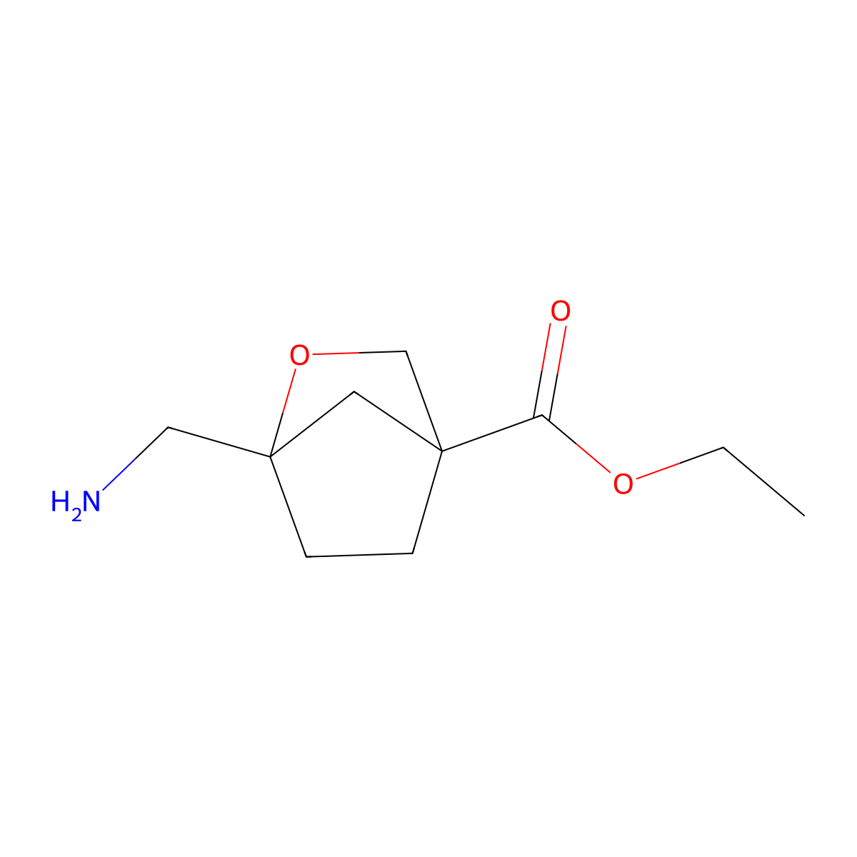 Ethyl 1-(aminomethyl)-2-oxabicyclo[2.2.1]heptane-4-carboxylate molecular structure, CAS 2287330-66-7