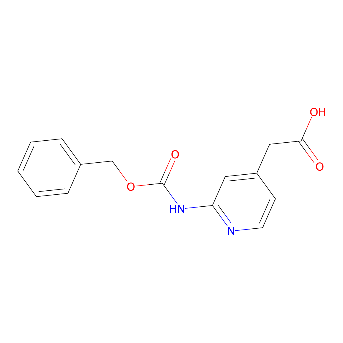 2-(2-{[(Benzyloxy)carbonyl]amino}pyridin-4-yl)acetic acid molecular structure, CAS 2287330-77-0