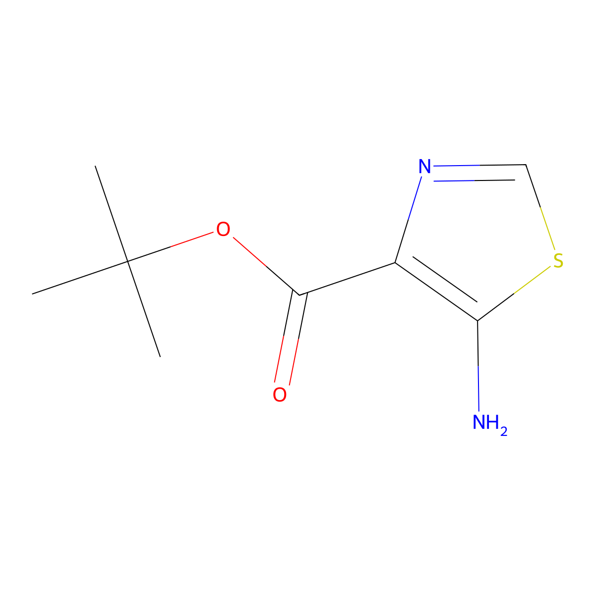 Tert-butyl 5-amino-1,3-thiazole-4-carboxylate molecular structure, CAS 2287330-80-5