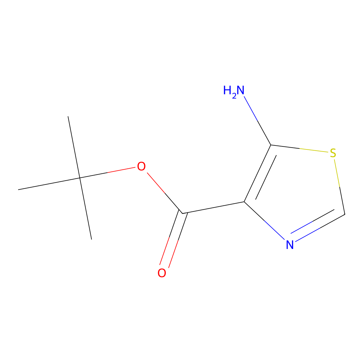 Tert-butyl 5-amino-1,3-thiazole-4-carboxylate molecular structure, CAS 2287330-80-5
