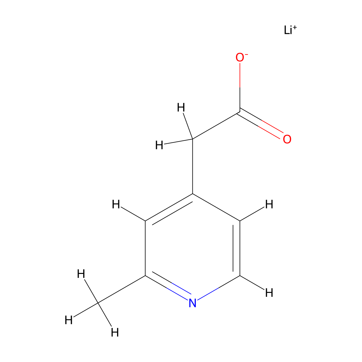 Lithium(1+) ion 2-(2-methylpyridin-4-yl)acetate molecular structure, CAS 2287330-84-9
