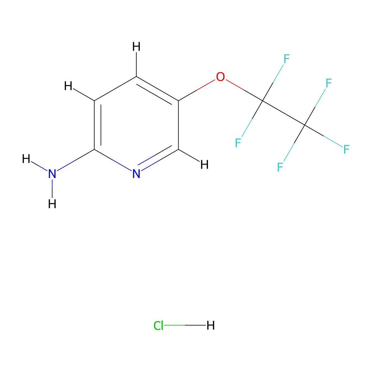 5-(Pentafluoroethoxy)pyridin-2-amine hydrochloride molecular structure, CAS 2287330-87-2