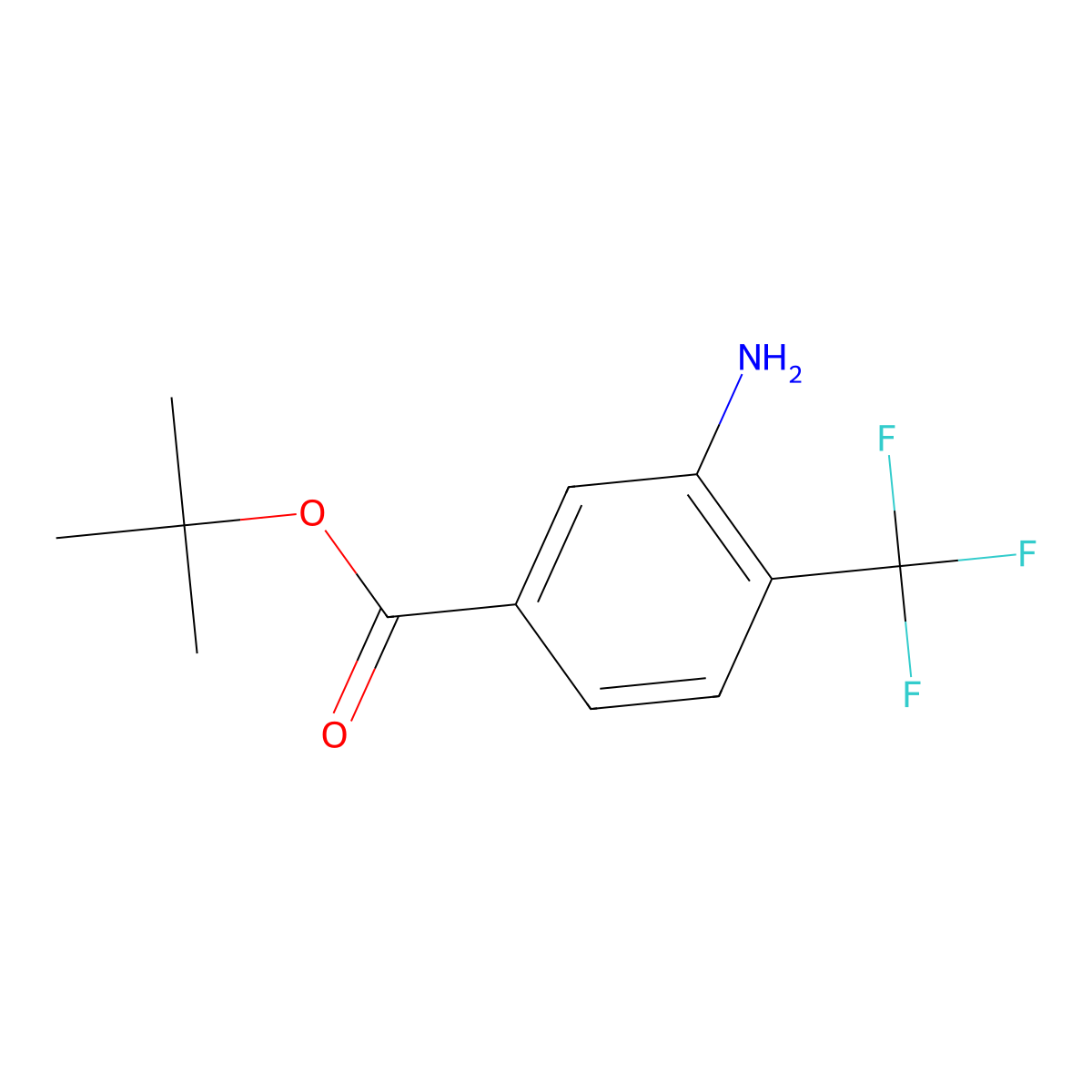 Tert-butyl 3-amino-4-(trifluoromethyl)benzoate molecular structure, CAS 2287330-92-9