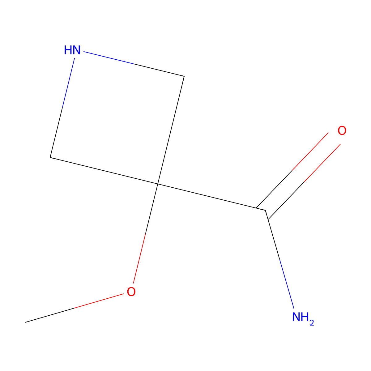 3-Methoxyazetidine-3-carboxamide molecular structure, CAS 2287330-96-3