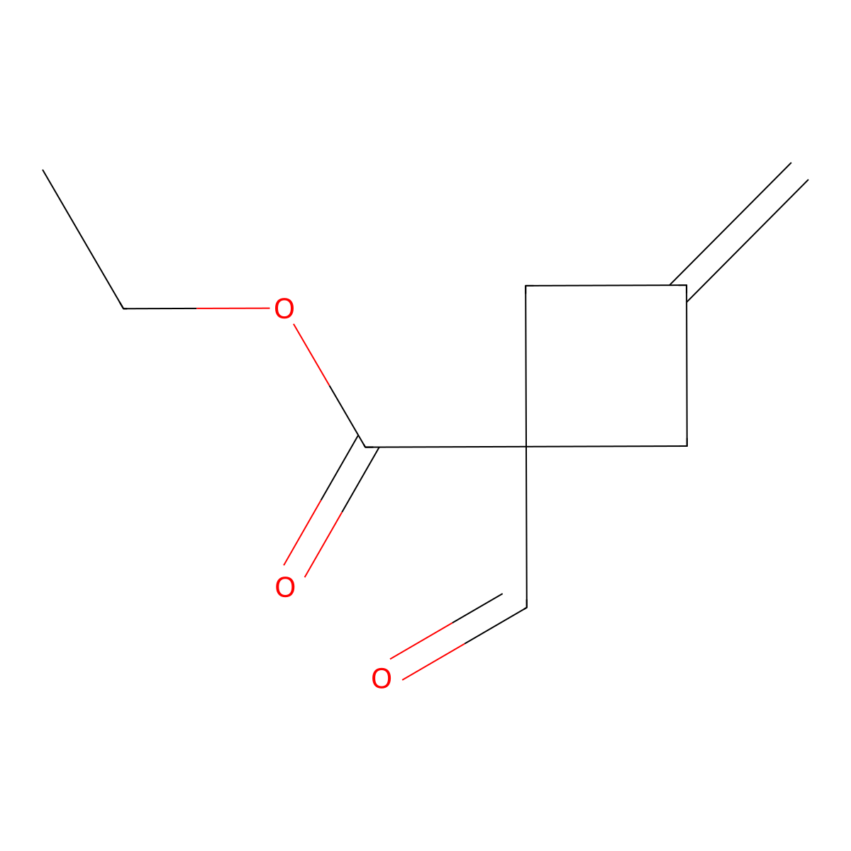 Ethyl 1-formyl-3-methylidenecyclobutane-1-carboxylate molecular structure, CAS 2287331-00-2