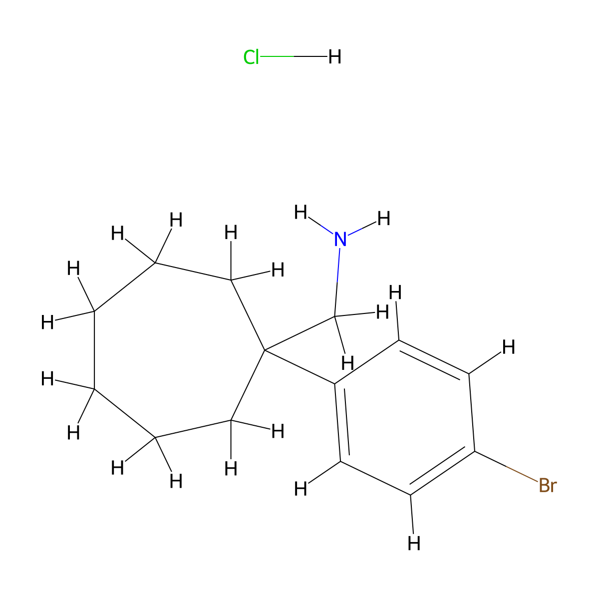 [1-(4-Bromophenyl)cycloheptyl]methanaminehydrochloride molecular structure, CAS 2287331-01-3